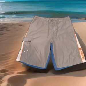 hurley mens swim trunks Blue And Grey A1